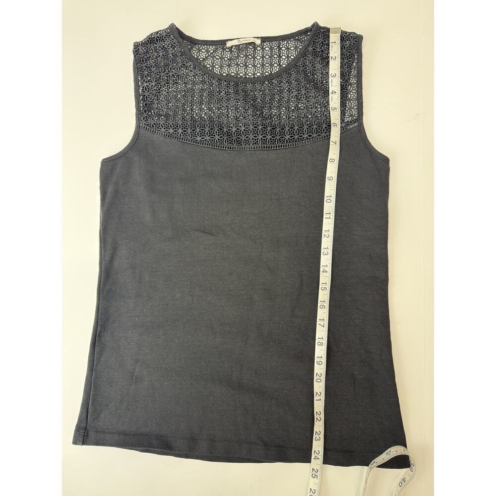 TU Woman Black Lace Yoke Sleeveless Top Romanitc Gothic Whimsigoth Tank Size 14 - Picture 4 of 7